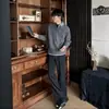 Suéter Retro Americano de Punto Falso de Dos Piezas con Solapa Unisex Invierno Diario Estilo Perezoso Versátil Casual Prendas de Punto Moderno