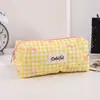 Estuche de Lápices de Estilo Coreano de Alta Apariencia con Lazo Bolsa de Almacenamiento para Papelería Estudiantil Bolsa Simple para Maquillaje Caja de Lápices Caja de Papelería para Niñas