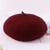 Boina de lana de color liso, un sombrero moderno y versátil para mujer en otoño e invierno, con un diseño de estilo japonés, artístico y retro, que proporciona calidez y sirve como sombrero de pintor