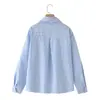 Camisa Rayada Versátil de Manga Larga Suelta Elegante para Mujer, Estilo Europeo y Americano Transfronterizo, Nueva Moda 2026, 2886909