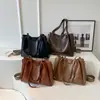 Bolso de Mano Retro de Gran Capacidad a la Moda para Mujer Nuevo Transfronterizo Bolso de Hombro con Textura de PU Bolso Tote Cruzado Simple para el Trabajo