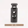 Hebilla metálica elástica rectangular vertical de dos agujeros para cordón, hebilla de resorte con ajuste elástico, T5215