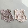 Estilo Coreano ins Conjunto de Duas Peças T-shirt Casual Soltinha de Manga Curta e Shorts para Bebês e Crianças Pequenas Roupa Esportiva Macia para Crianças de Tamanho Pequeno e Médio