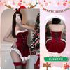 Ropa Interior Sexy Noche Dorada Vestido de Navidad Cosplay Estética Sexy Uniforme Conjunto de Atuendo Navideño para Mujeres