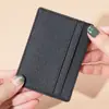 Carteira de Cartão de Crédito de Couro de Vaca Genuíno Porta-Moedas de Moda em Couro de Vaca Porta-Cartões Múltiplos Bolsa Simples para Documentos Porta-Cartões Fino Bolsa Feminina