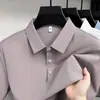 Camisa polo de verano para hombre de manga corta, antibacterial, con tejido de malla texturizada, estilo old money, top casual de negocios ligero con abertura