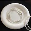 Collar de cobre plateado con perlas de agua dulce grises, collar de cielo estrellado de moda, cadena para la clavícula de lujo ligero, diseño de nicho