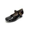 Zapatos Mary Jane de Piel de Vaca Estilo Universitario Melard 2026 Otoño Tacón Grueso Tacón Medio Punta Redonda Hebilla de Cuero Genuino Zapatos Individuales para Mujer
