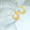 Pendientes Enigma de estilo europeo y americano, con diseño de viento frío que no se decolora, huecos en forma de U, joyería gruesa con texto para mujer.