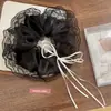 Goma para el pelo de Malla con Encaje Negra y Blanca Lazo de Encaje Hecho a Mano Estilo Ballet Cinta para el Pelo Accesorio Elástico para el Pelo