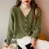 Abrigo estilo Chanel otoño e invierno ropa de mujer estilo coreano cuello simple cárdigan de punto transpirable de un solo botón suéter de manga larga