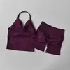 Conjunto Fitness Novo Estilo Europeu e Americano, Sutiã Esportivo Costas Bonitas, Roupa de Yoga para Mulheres, Conjunto de Shorts Três Quartos de Secagem Rápida para Treinamento Esportivo