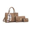 Conjunto de Três Peças Bolsa de Mão Feminina Nova 2025 Elegante Elegante Bolsa de Mãe Bolsa de Mãe Textura Bolsa de Ombro para Mulheres