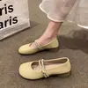 2026 Nueva Primavera Suaves Estilo Francés Inspirados en Chanel Maternidad Planos Bajos Suela Suave Zapatos Mary Jane Mocasines para Uso Diario