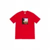 Camiseta Supreme de Manga Corta, Peso Pesado Marca de Moda Americana Clásica Estampado de Letras Caja Cuello Redondo Holgada de Media Manga para Hombres y Mujeres