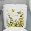 Ca20097 Borboleta Floral Decorativa Folha de Ouro Adesivo de Janela Banheiro Quarto Janela Decoração de Casa Adesivo de Parede Autoadesivo Decalque