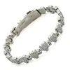 Europeu e Americano Transfronteiriço Mais Vendido Moda Luxo Leve Linha Única Forma de Coração Toda em Diamante Magnético Pulseira Joia Pulseira de Casal Joia Atacado