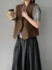 Chaleco Blazer Corto de Botón Único Estilo Vintage Old Money de Alto Nivel Jiang Chi para Mujer con Pañuelo de Seda de Lunares 6107