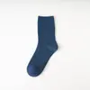 Calcetines de tubo lisos de otoño e invierno para mujer, calcetines de moda casual de punto doble para mujer, calcetines de color liso al por mayor