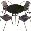 Mesa y Sillas de Exterior para Ocio en Patio Impermeables al Aire Libre Protector Solar Jardín Patio Tomar Té Exhibición Exterior Mesa de Café Plegable Balcón Pequeño