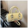 Bolsa de Ombro Simples com Design de Cor Sólida Transfronteiriça para Mulheres 2026 Nova Bolsa para o Dia a Dia Bolsa Transversal Casual Bolsa Boston