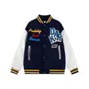 Jaqueta baseball retro americana bordada com letras para homens e mulheres, estilo primavera e outono, design solto moderno, jaqueta de casal