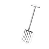 Herramienta Agrícola para Remover Tierra, Horquilla de Acero de Cuatro Dientes para Cavar Tierra, Herramienta de Exterior para Uso Doméstico, Horquilla Engrosada Integrada para Limpiar Terreno