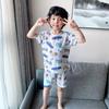 Conjunto de Pijama de Manga Corta para Niños, Algodón Puro Delgado Ropa de Aire Acondicionado para Bebés, Ropa de Verano para Niños, Ropa Transpirable de Dibujos Animados para Niñas Pequeñas