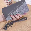 Billetera Larga Nueva 2022 para Mujer con Cremallera Estilo Coreano para Mujer Costura Color Borla Estuche para Tarjetas Todo Fósforo Bolsa para Teléfono Móvil