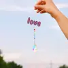 5D5D1pc Pintura de Piedras Diamante Patrón Capturar Amor Manualidades de Carrillón de Viento DIY Pintura Diamante Acrílica de Doble Cara