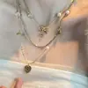 Colar Coração Vintage Usado para Mulheres 2025 Novo Estilo Quente Retro High-End Colar de Clavícula