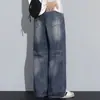 Pantalones Vaqueros para Hombre para Primavera y Otoño, Marca Versátil de Moda Pantalones de Pierna Ancha, Nuevo Estilo 2026, Pantalones Largos Casuales Sueltos Rectos Estilo Americano