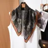 Bufanda Cuadrada de Espiga Simple y Elegante de 65 cm para Mujer, Bufanda de Seda de Lujo Ligero de Gama Alta, Bufanda Multifuncional para Viajes, Chal y Bufanda
