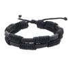 Pulseira de Couro Retrô Masculina Mais Vendida no Exterior Trançada à Mão com Fio de Cera Ondulada Pulseira Simples Fabricante Atacado