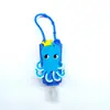 Funda de PVC de dibujos animados para botella de gel antibacterial, superventas transfronteriza, funda protectora de resina hecha a medida para botella trapezoidal de 30 ml, botella de perfume con cordón