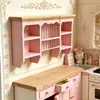 Casa de Muñecas Casa de Muñecas Muebles de Cocina Mini Juguetes para Casa de Juego Infantil Gabinete de Pared Gabinete de Almacenamiento de Madera