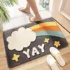 Alfombrilla de suelo de imitación cachemira de dibujos animados de venta caliente transfronteriza para baño del hogar, felpudo absorbente de agua, alfombra de noche a prueba de frío