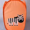 Fornecimento direto da fábrica cesta de roupa suja gradeada cesta de roupa suja de desenho animado cesta de armazenamento dobrável cesta de lavanderia para organizar pode ser impressa LOGO