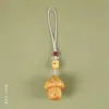 Sândalo natural escultura fofo fofo cura pequeno cogumelo pingente criativo DIY chaveiro de celular Pingente de joia