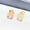 Preserva Cor Dourado Banhado Cinco Sutras Elefante Deus Caminho do Elefante Contas Cilindro Contas de Transferência Placa Quadrada DIY Pulseira de Contas Budistas