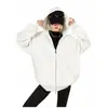 Sudadera de punto pesada de 420 g para hombre y mujer, Chaqueta de estilo idéntico para parejas, Sudadera con capucha gris versátil para primavera y otoño, Moderna