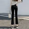 Jeans de microbocina negros para mujer 2024 nuevos ajustados otoño primavera y otoño siete puntos pequeños 89 puntos finos