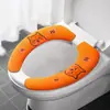 Almofada de assento de vaso sanitário prática e fácil de usar, quente para outono e inverno, um ótimo item doméstico, almofada adesiva para assento de vaso sanitário