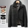 Chaqueta de Cuero para Hombre de Invierno Estilo Masculino Ropa de Invierno Ropa para Hombres de Mediana Edad y Mayores Atuendo de Papá Chaqueta de Cuero Gruesa con Terciopelo para el Calor Hombre