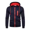 Jaqueta corta-vento com capuz masculina para primavera e outono, moletom com zíper, cardigã casual moderno com múltiplos zíperes, versátil