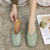Sapatos Mule Tendência Verão Meio Chinelos para Mulheres Novo 2021 Chinelos Fechados na Ponta Quadrados Planos