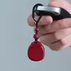 Chaveiro de cinábrio cru, cinábrio dourado-púrpura de alto teor, pingente de ano do zodíaco, acessório de bolsa, joia de presente, atacado e dropshipping