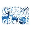 ZY962 Rama Luna Azul Caducifolio Alce Hogar Dormitorio Sala de Estar Decoración de Fondo Adhesivo Removible