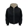 Cárdigan con capucha de bloques de color 2026 con doble cremallera, sudadera corta ancha de corte limpio, sudadera, chaqueta casual unisex, moderna