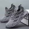 Zapatillas Deportivas Tejidas de Punto Transfronterizas, Zapatos Casuales para Hombre Tejidos de Punto Transpirables con Suela Gruesa Antipatadas, Calzado de Trabajo Tejido de Punto de Talla Grande de Comercio Exterior para Hombres